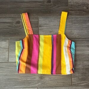 New with Tags Gianni Bini Bright‎ Colors Striped Cropped Top, Small